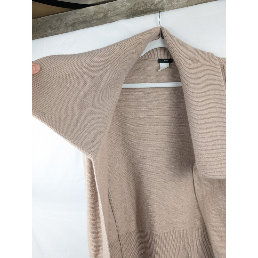 J Crew Cashmere Wool Open Front Cardigan Size XS Tan Minimalist Luxury Staple - Picture 4 of 10